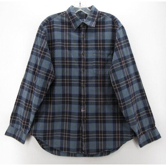 VINTAGE Gap Shirt Medium Button Down Plaid Pocket Classic Heritage * - Picture 1 of 11